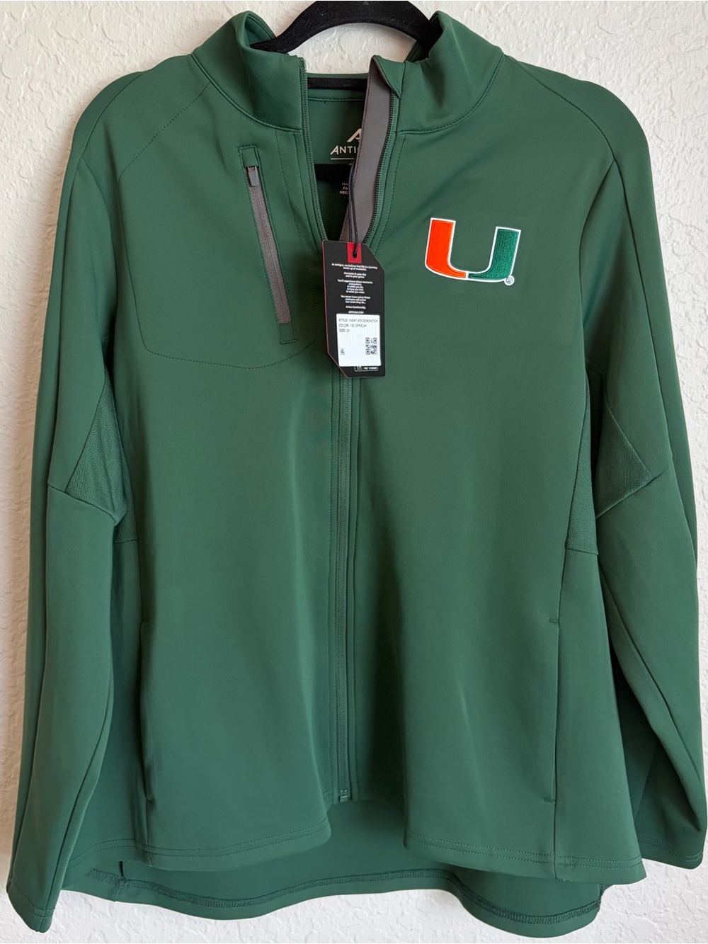 Miami Hurricanes Antigua Green Full Zip Generation Jacket - Women’s 2XL NWT